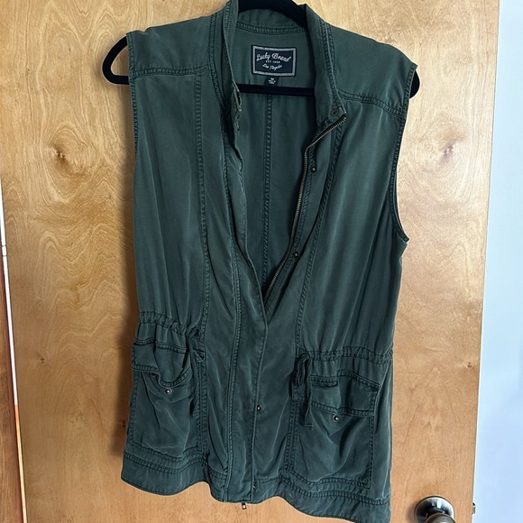 Army green Lucky Brand vest. Lightly worn - Picture 2 of 3